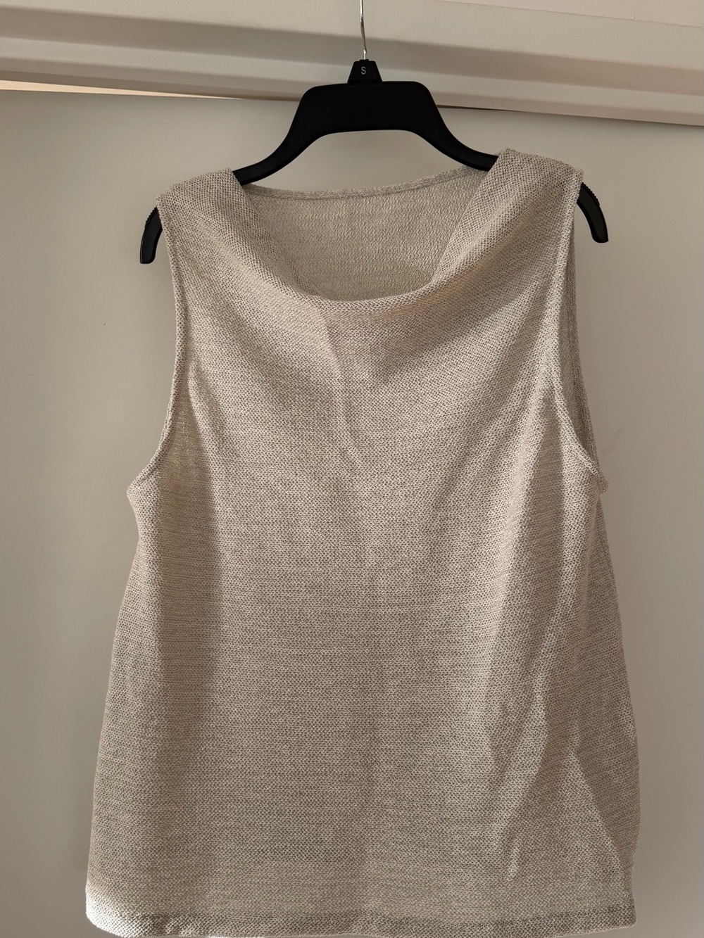 Massimo Dutti Cream Knit Cowl Neck Tank Top